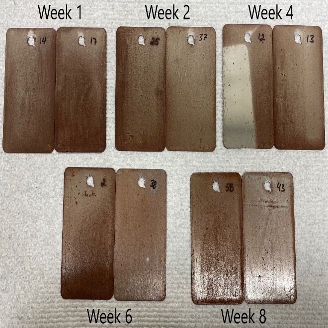 Fig. 7: Precorroded panels stored with ZIF Tape